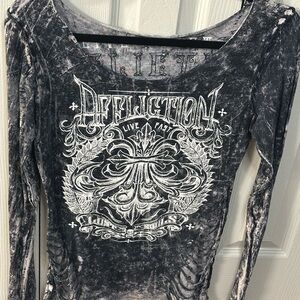 Affliction Women's Black Long Sleeve Top
